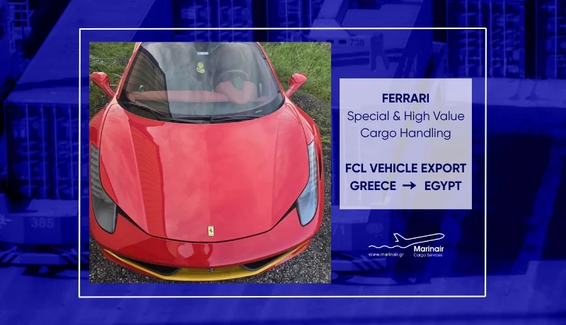 Marinair Manages FCL Vehicle Export From Greece to Egypt